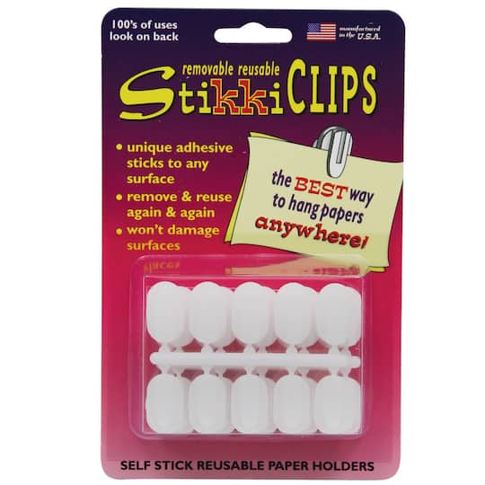 StikkiCLIPS&#xAE; White Clips, 6 Packs of 30